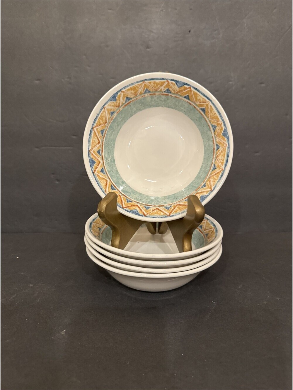 Set of 5 Churchill Ports of Call By Jeff Banks Kabul Cereal Pasta Bowls 6” W